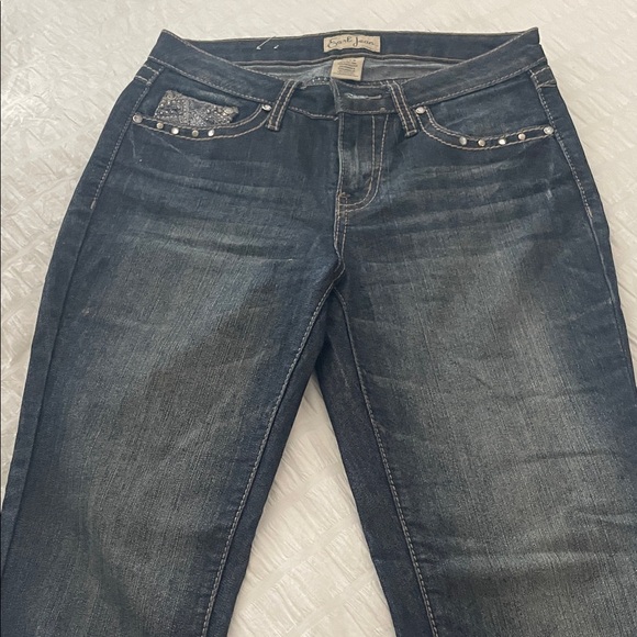 Stylish Earl brand Sequins darker Blue Women's Jeans - Picture 1 of 4